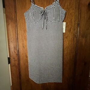 NWT size M, No Boundaries, black and white checked dress.